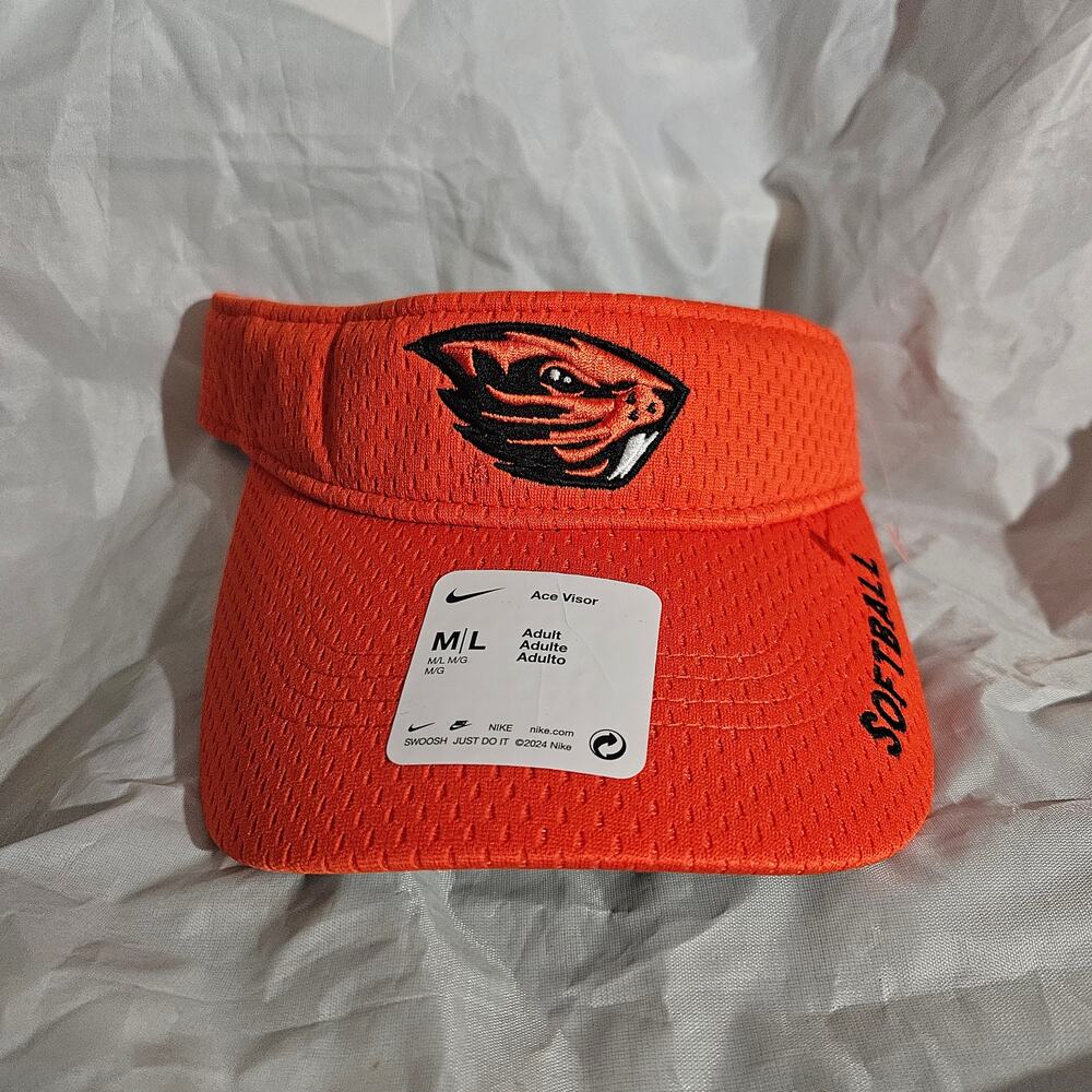 Nike Oregon State Beavers Hat Men's One Size Orange Velcro Dri-Fit Visor
